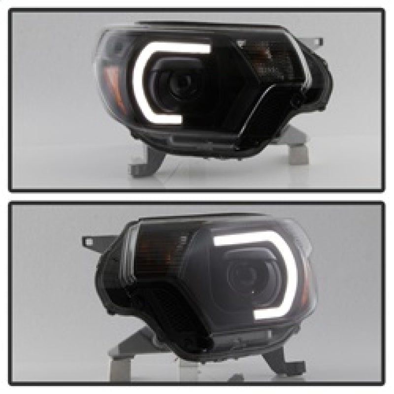 xTune Toyota Tacoma 12-15 Headlights - Light Bar DRL - Black PRO-JH-TTA12-LBDRL-BK 9037542