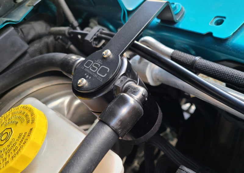 J&L 20-24 Jeep Wrangler 2.0L Driver Side Oil Separator 3.0 - Black Anodized 3070D-B