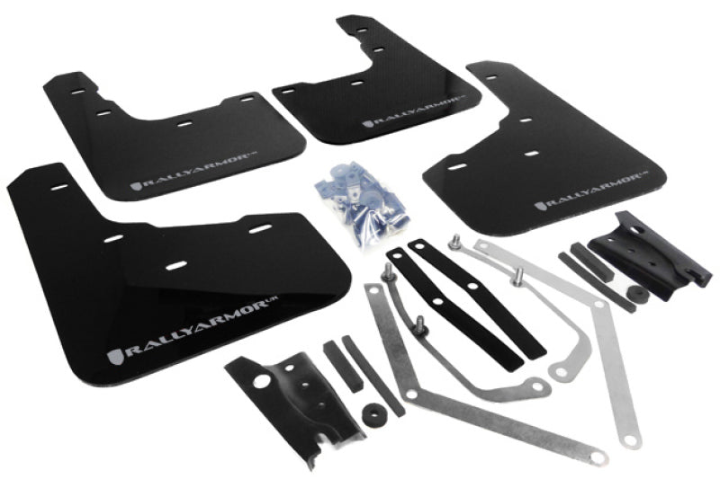 Rally Armor 13-19 USDM Ford Fiesta ST Black UR Mud Flap w/ Silver Logo MF29-UR-BLK/SIL
