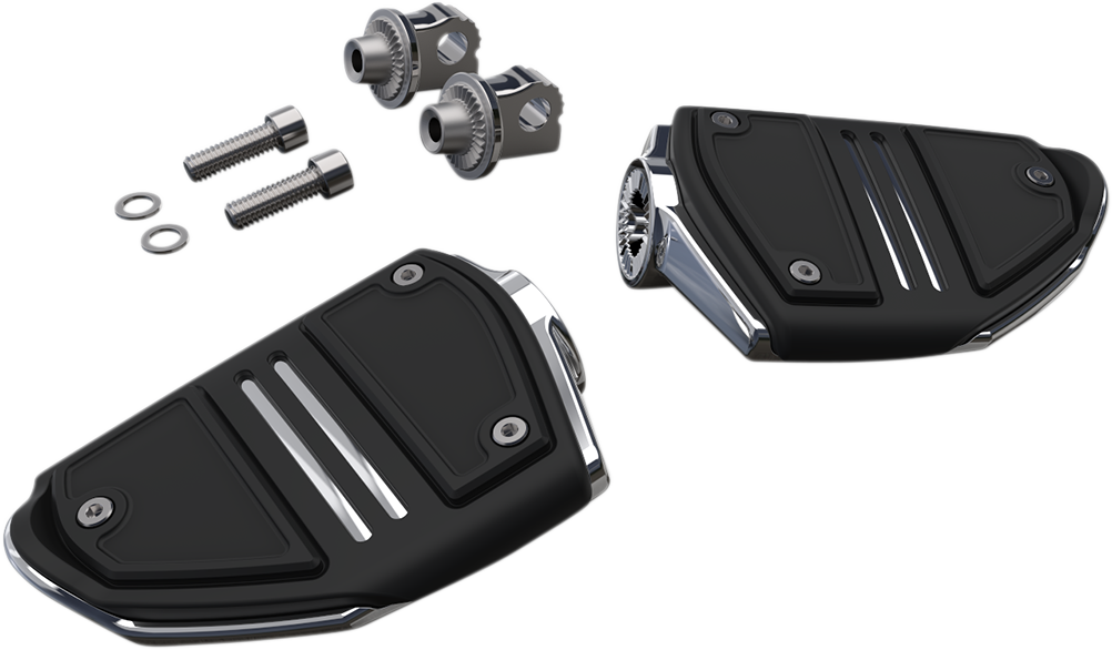 CIRO Twin Rail Fußrasten - Mit Halterung - Chrom 61405