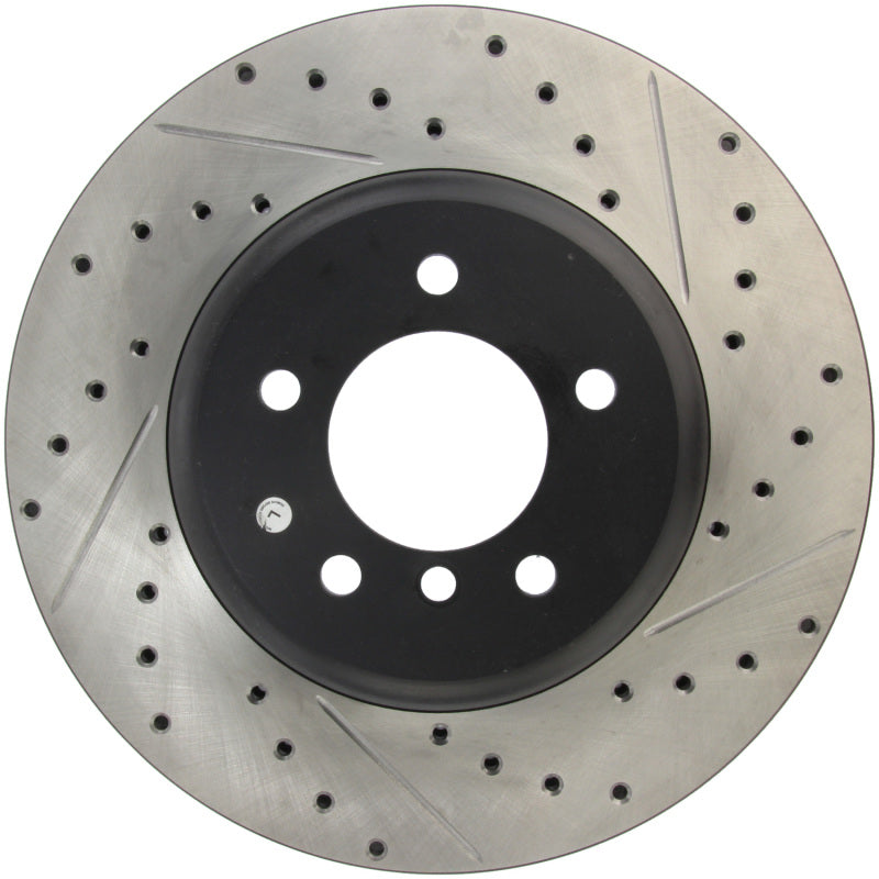 StopTech 08-09 BMW 535 Series / 04-09 545i/550i/645Ci/650i Slotted & Drilled Left Front Rotor 127.34071L
