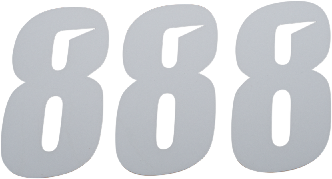 D'COR VISUALS Placa de número Slash - #8 - Blanco - 6" 45-30-8