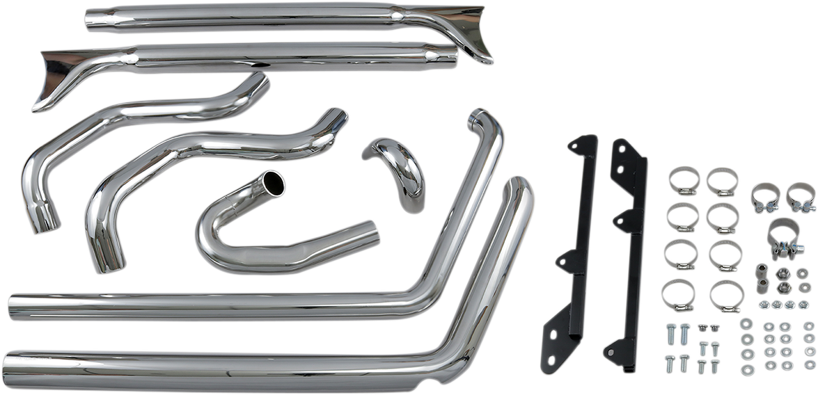 BASSANI XHAUST True Duals Exhaust System with Fishtail Mufflers - 33" - Softail 24*132.26 1S46E-33