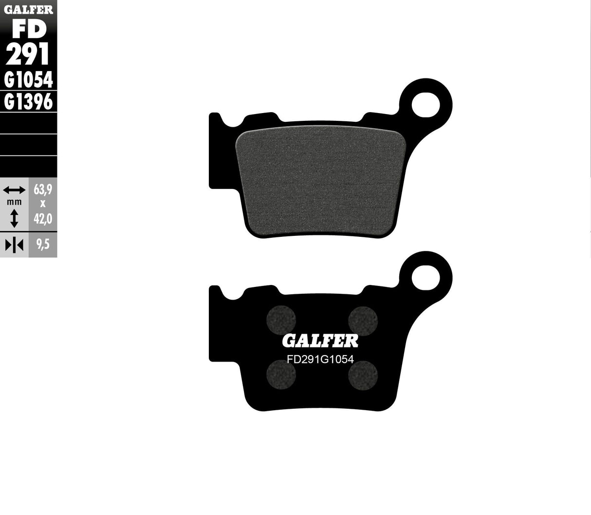 GALFER Brake Pads Semi Metallic Fd291g1054 FD291G1054