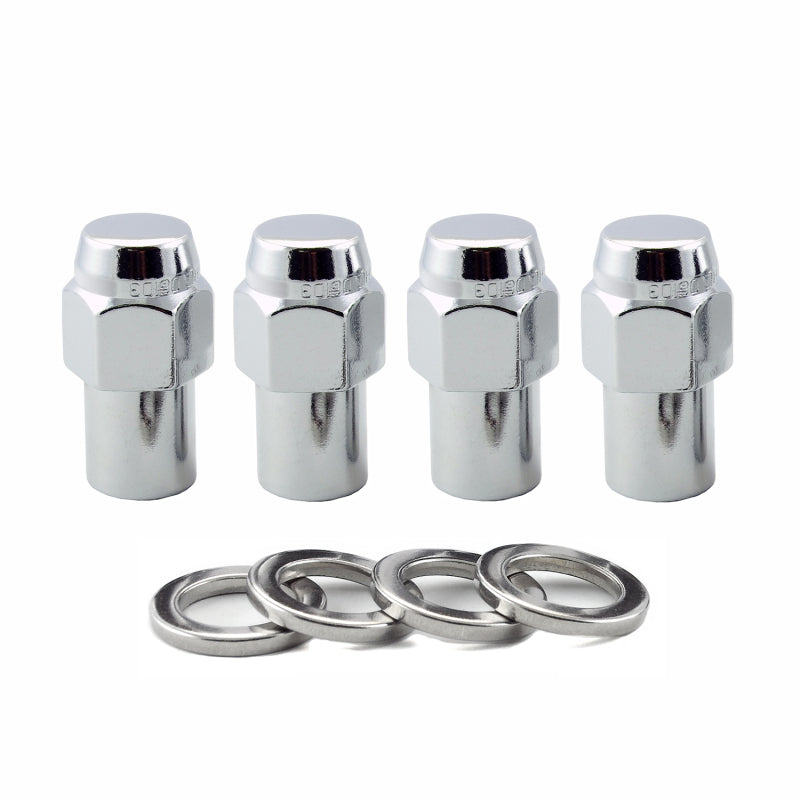 McGard Hex Lug Nut (Reg. Shank - .746in.) 1/2-20 / 13/16 Hex / 1.65in. Length (4-Pack) - Chrome 61000