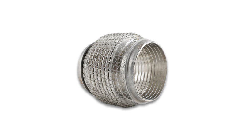Vibrant SS Flex Coupling with Interlock Liner and Mesh Braid 3in inlet/outlet x 4in long 66004