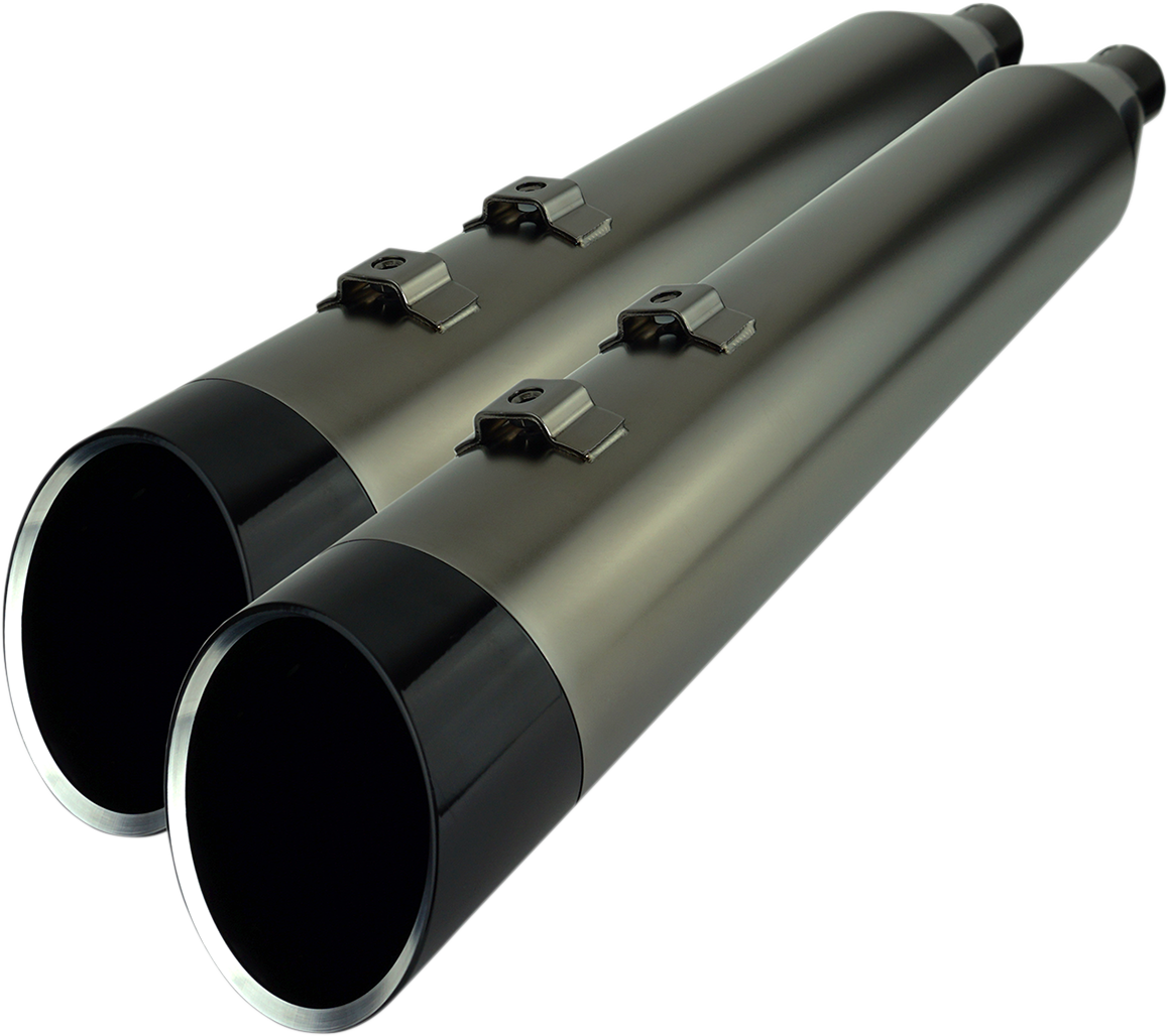 KHROME WERKS 4.5" Mufflers for Touring - Smoked Khrome with Edge 202655