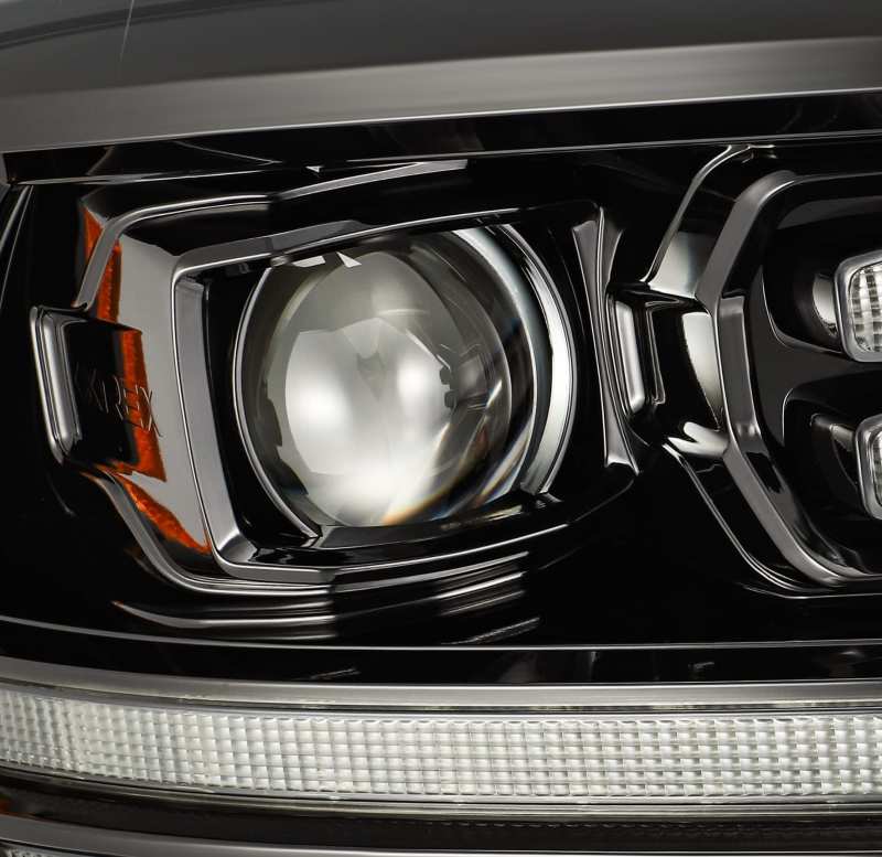 AlphaRex 09-18 Dodge Ram 2500HD LUXX LED Proj Headlights Plank Style Black w/Seq Signal/Smoked DRL 880520