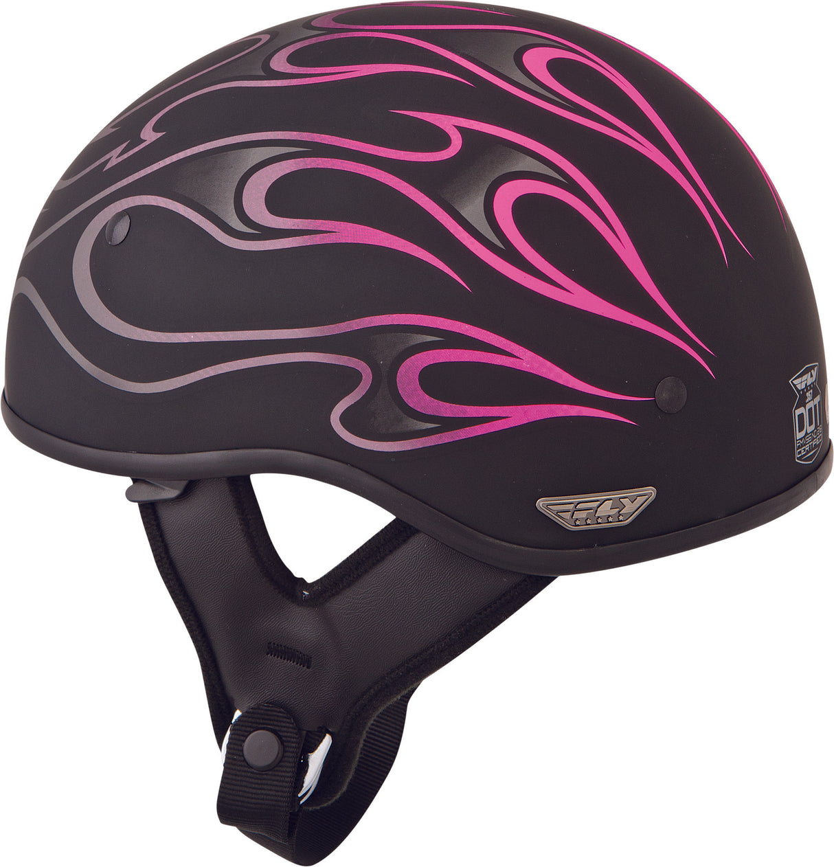 FLY RACING .357 Flame Half Helmet Matte Pink Sm 73-8205-2