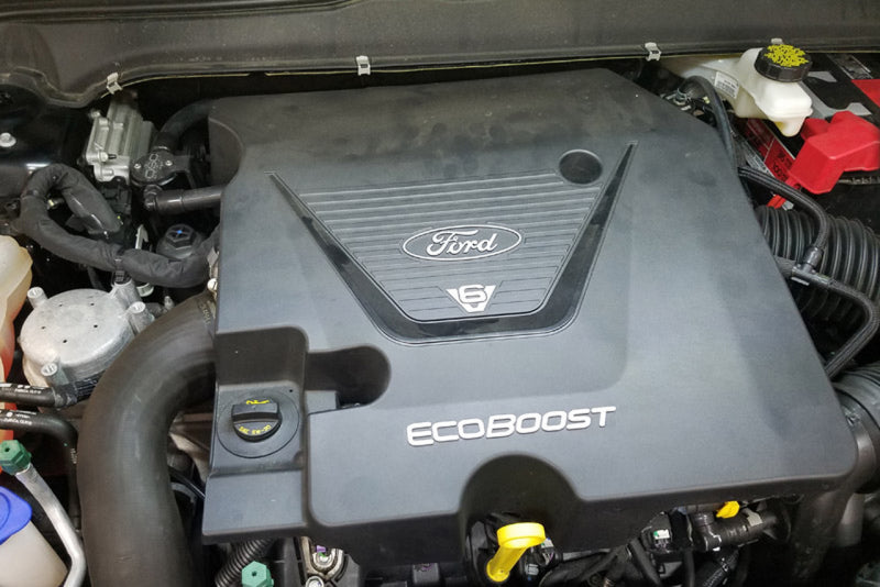 J&L 17-19 Ford Fusion Sport 2.7L Passenger Side Oil Separator 3.0 - Black Anodized 3034P-B