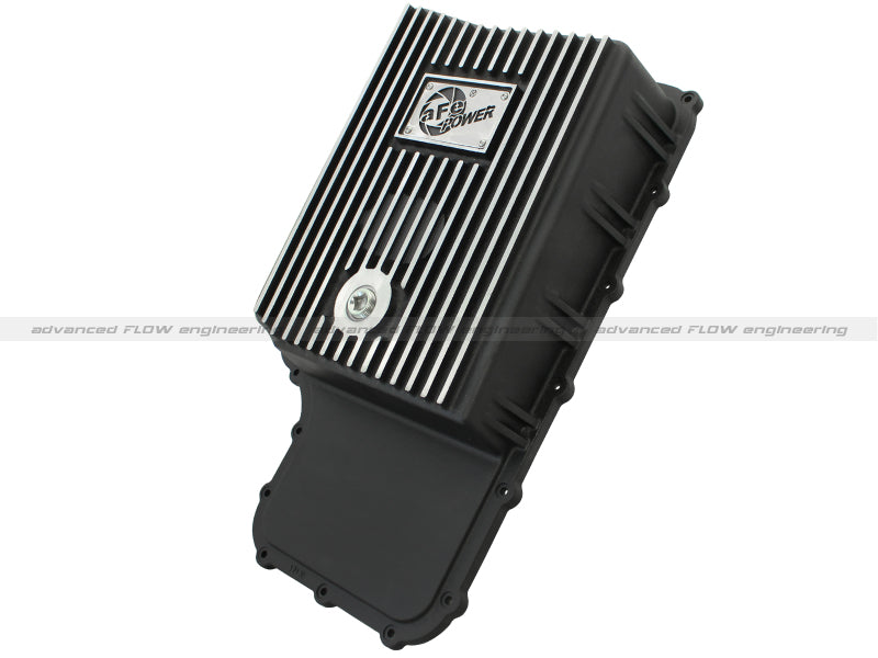 aFe Power Transmission Pan Black Machined 11-14 Ford 6R140 Trucks V8 6.7L (td) 46-70182