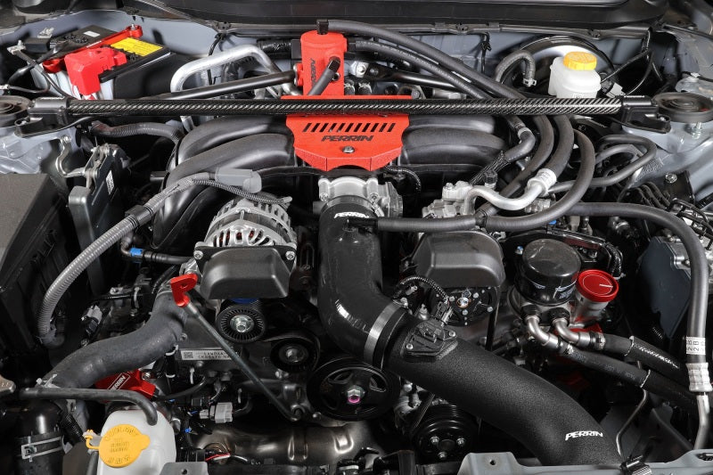 Perrin 22-23 Subaru BRZ/Toyota GR86 Silicone Inlet Hose (3in. ID / SS Wire) - Black PSP-INT-432BK