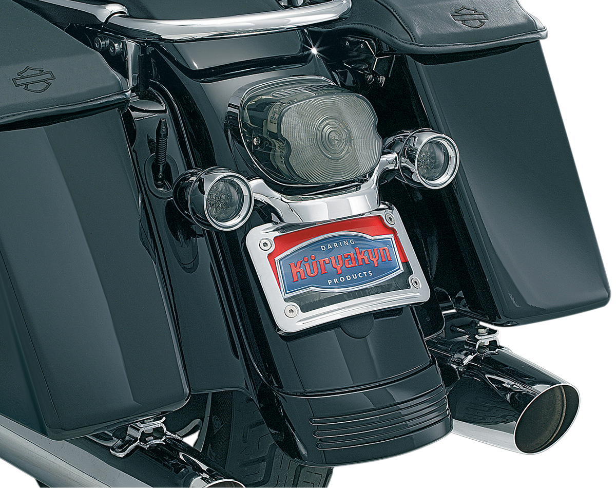 KURYAKYN Curved License Plate Mount - Chrome 3163