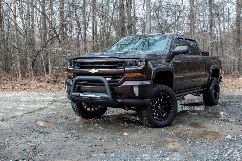Lund 19-22 Chevrolet Silverado 1500 (Excl. 2019 LD) Bull Bar w/ Light & Wiring-Blk - Black 47121216