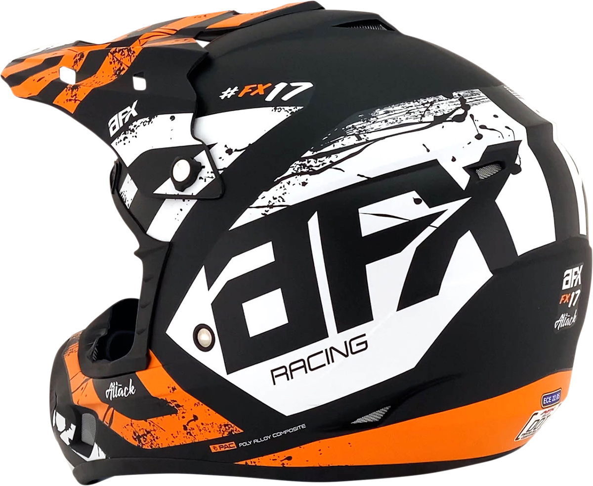 Casco AFX FX-17 - Attack - Negro mate/Naranja - Mediano 0110-7156