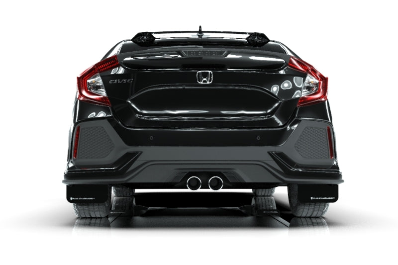 Rally Armor 17-19 Honda Civic Sport Touring UR Black Mud Flap w/ White Logo MF51-UR-BLK/WH