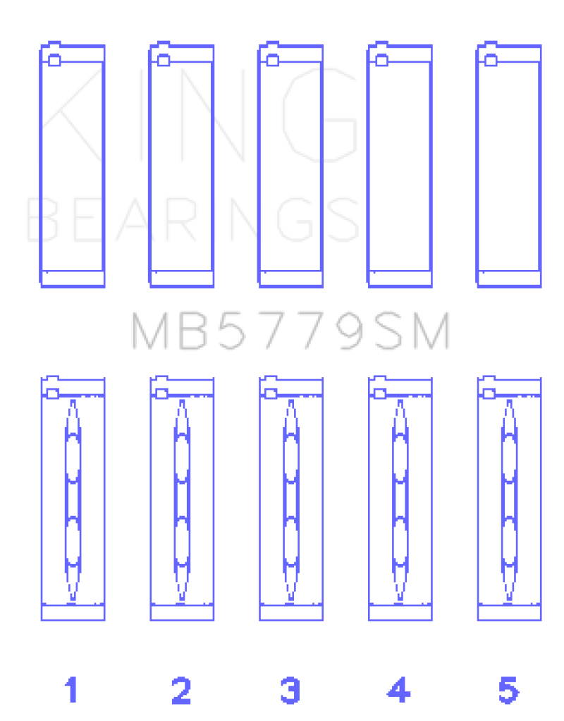 King Audi CDAA / CDHA / CDHB / CDAB (Size STD) Main Bearing Set (Set of 5) GMB5779SM