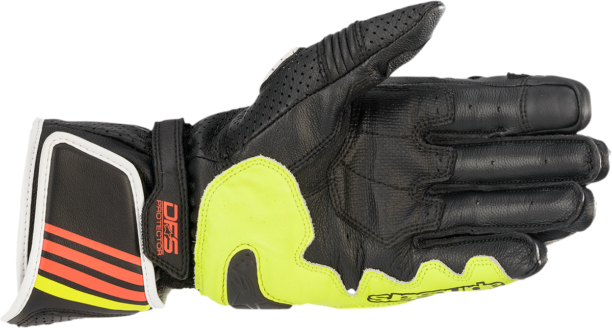 Guantes ALPINESTARS GP Plus R v2 - Gris metalizado/Negro/Amarillo fluo/Rojo fluo - 3XL 3556520-9135-3X