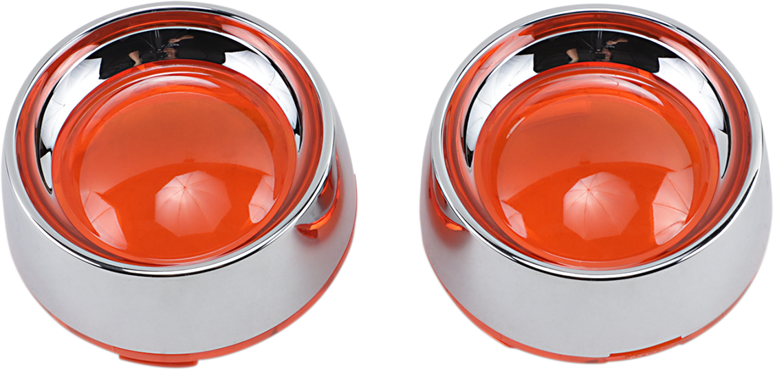 Biseles de plato hondo KURYAKYN - Lente cromada/ámbar 2108