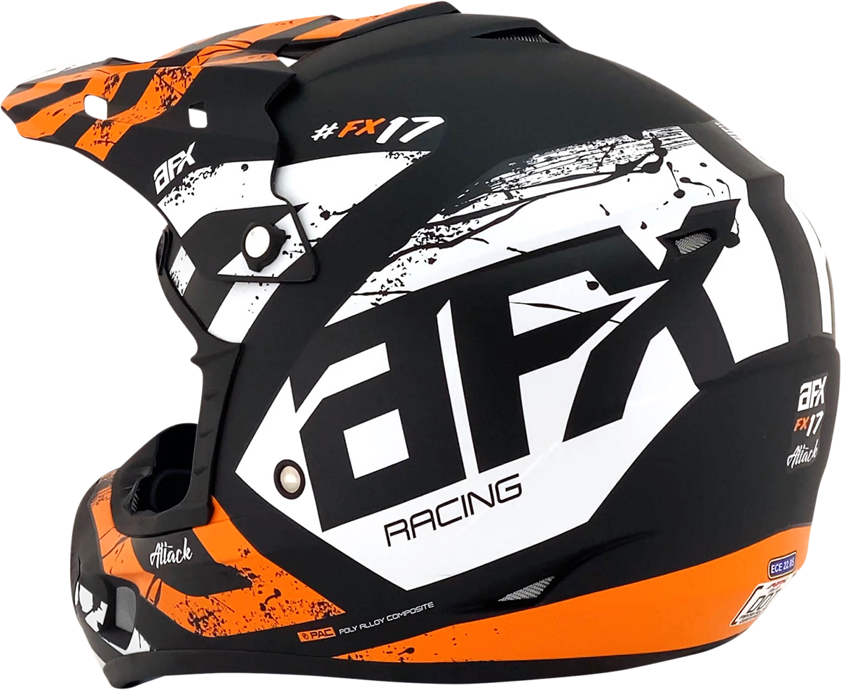 AFX FX-17Y Helm – Attack – Mattschwarz/Orange – Größe S 0111-1405
