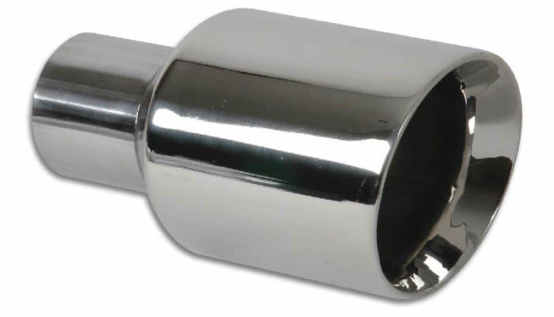 Vibrant 2.50in Inlet I.D. 3.50in Outlet O.D. Round Stainless Steel Tip (Double Wall Angle Cut) 1272