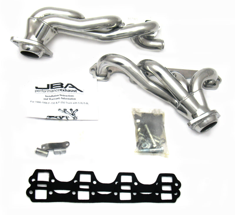 JBA 87-96 Ford F-150 5.8L SBF 1-5/8in Primary Silver Ctd Cat4Ward Header 1628SJS