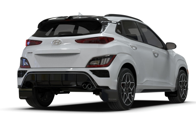 Rally Armor 2022 Hyundai Kona N Line Black UR Mud Flap w/ Red Logo MF93-UR-BLK-RD