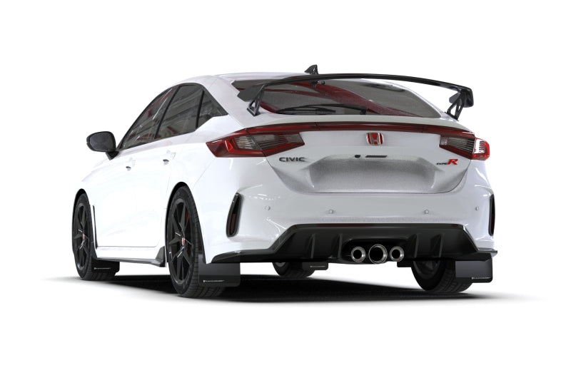 Rally Armor 2023+ Honda Civic Type R Black Mud Flap Light Blue Logo MF97-UR-BLK-NB
