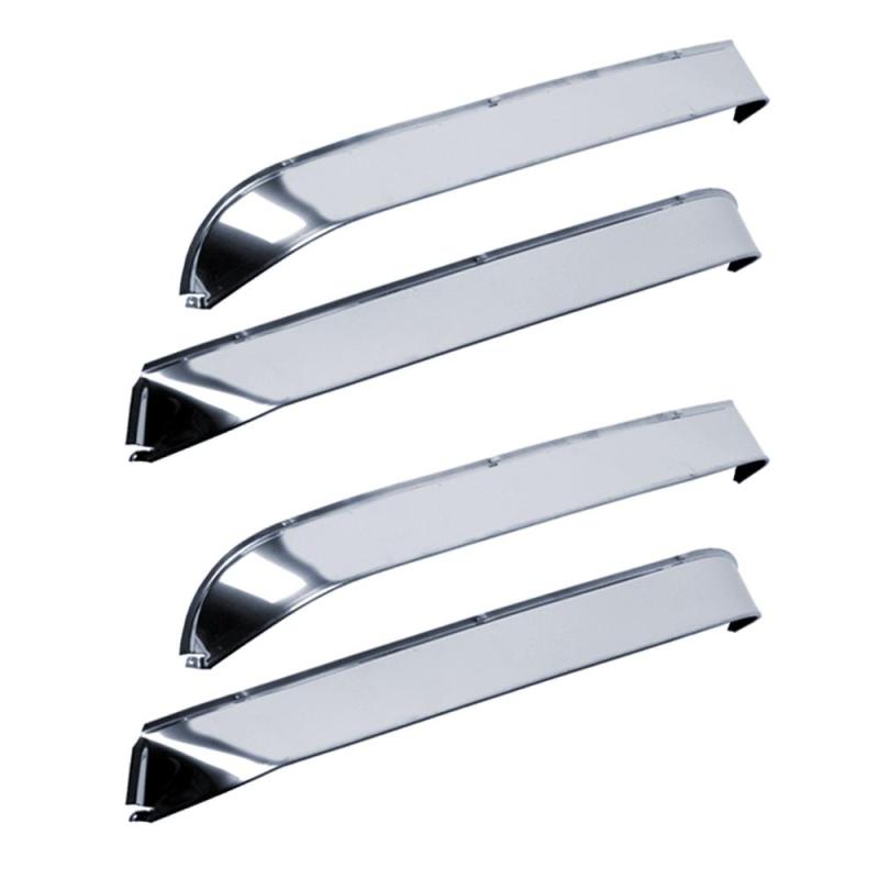 AVS 87-98 Ford F-250 Super Duty Ventshade Front & Rear Window Deflectors 4pc - Stainless 14075