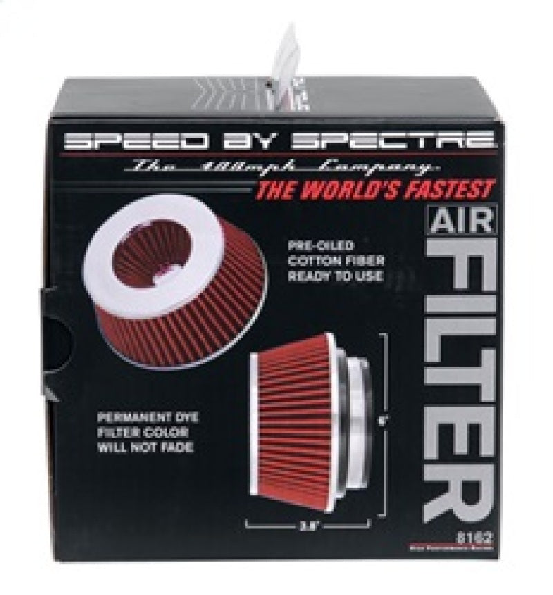 Spectre Adjustable Conical Air Filter 2-1/2in. Tall (Fits 3in. / 3-1/2in. / 4in. Tubes) - Red 8162