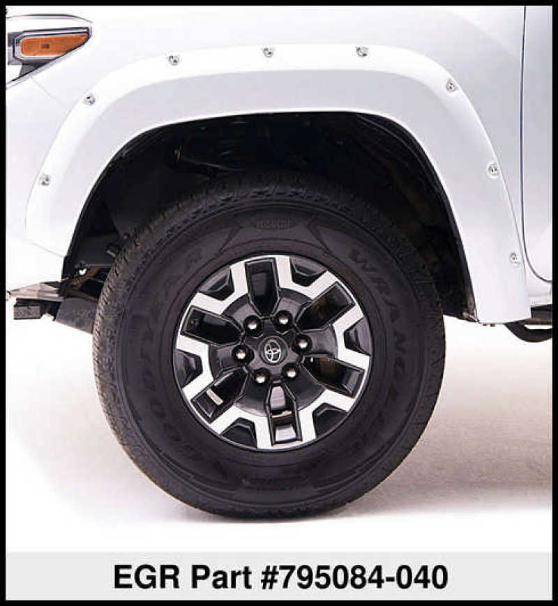 EGR 16+ Toyota Tacoma w/Mudflap Bolt-On Look Color Match Fender Flares - Set - Super White 795084-040