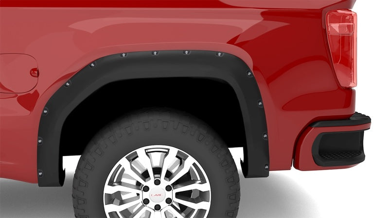 Lund 19-22 GM Silverado/Sierra RX-Flat Smooth Elite Series Fender Flares w/Black Bolts - Black 4pc RX130S