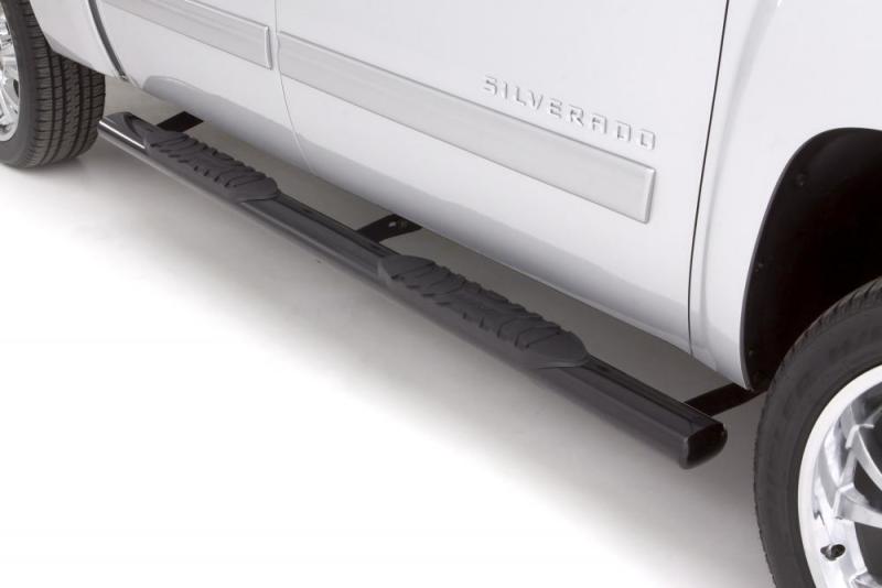Lund 2019 Chevy Silverado 1500 Ext.Cab(Rocker Panel Mount)5in. Oval Straight Black Nerf Bars - Black 24079005