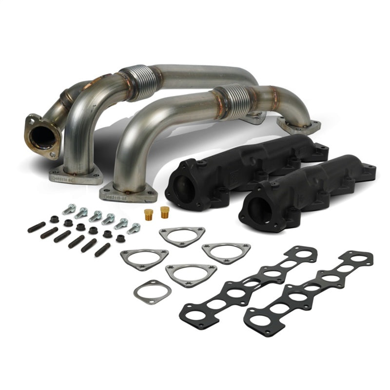 BD Diesel 08-10 Ford F-250/F-350/F-450/F-550 Powerstroke 6.4L Up Pipes Kit w/Manifold Set 1041484