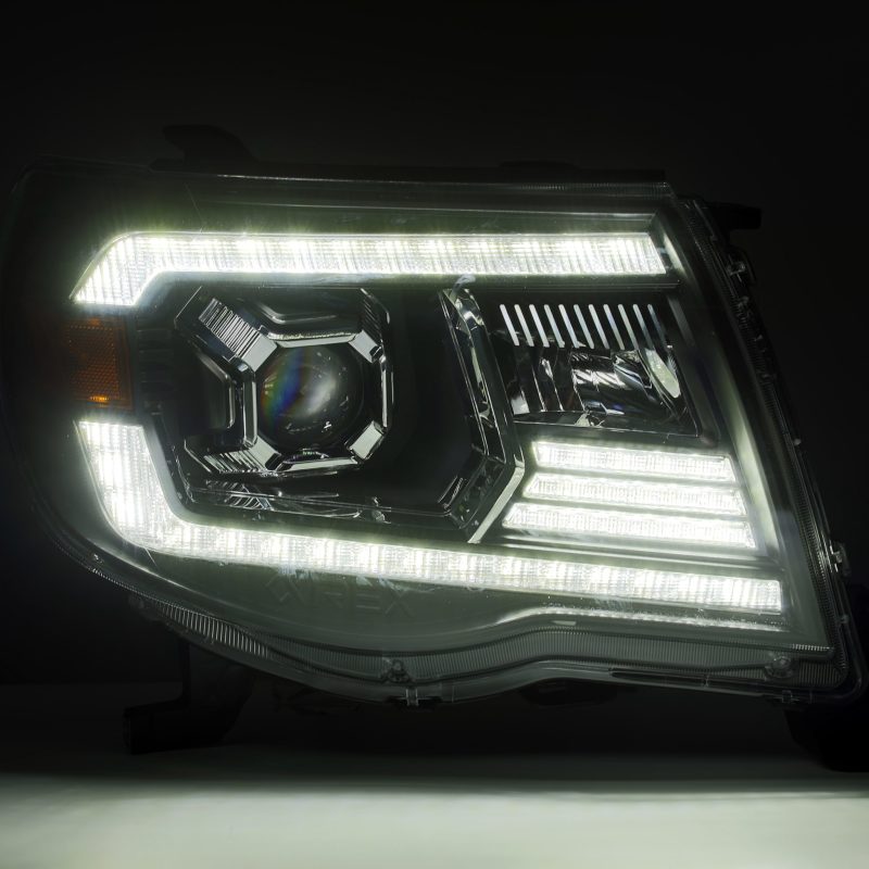 AlphaRex 05-11 Toyota Tacoma LUXX LED Projector Headlights Plank Style Black w/Activ Light and DRL 880741