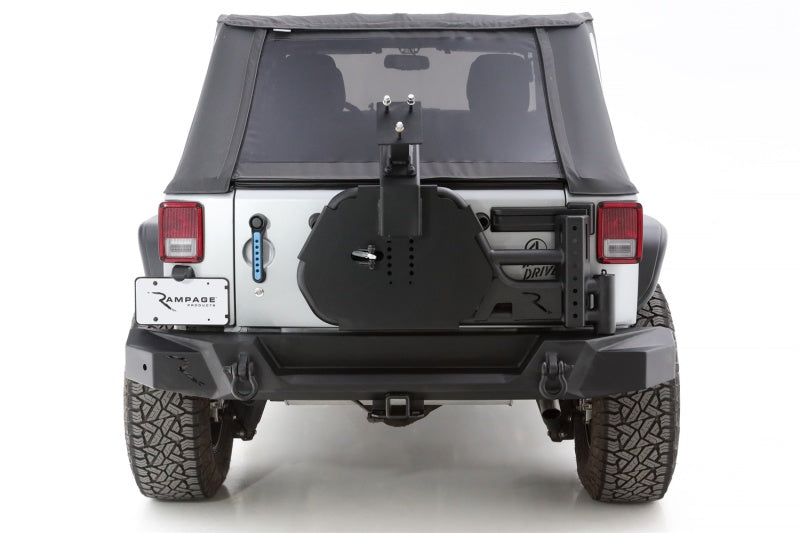 Rampage 07-18 Jeep Wrangler JK (Incl. Unlimited) Trail Guard Tire Carrier - Black 9950919