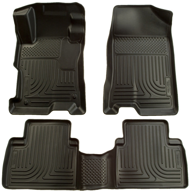 Husky Liners 09-12 Toyota Corolla/Matrix/Pontiac Vibe (FWD) WeatherBeater Combo Black Floor Liners 98531