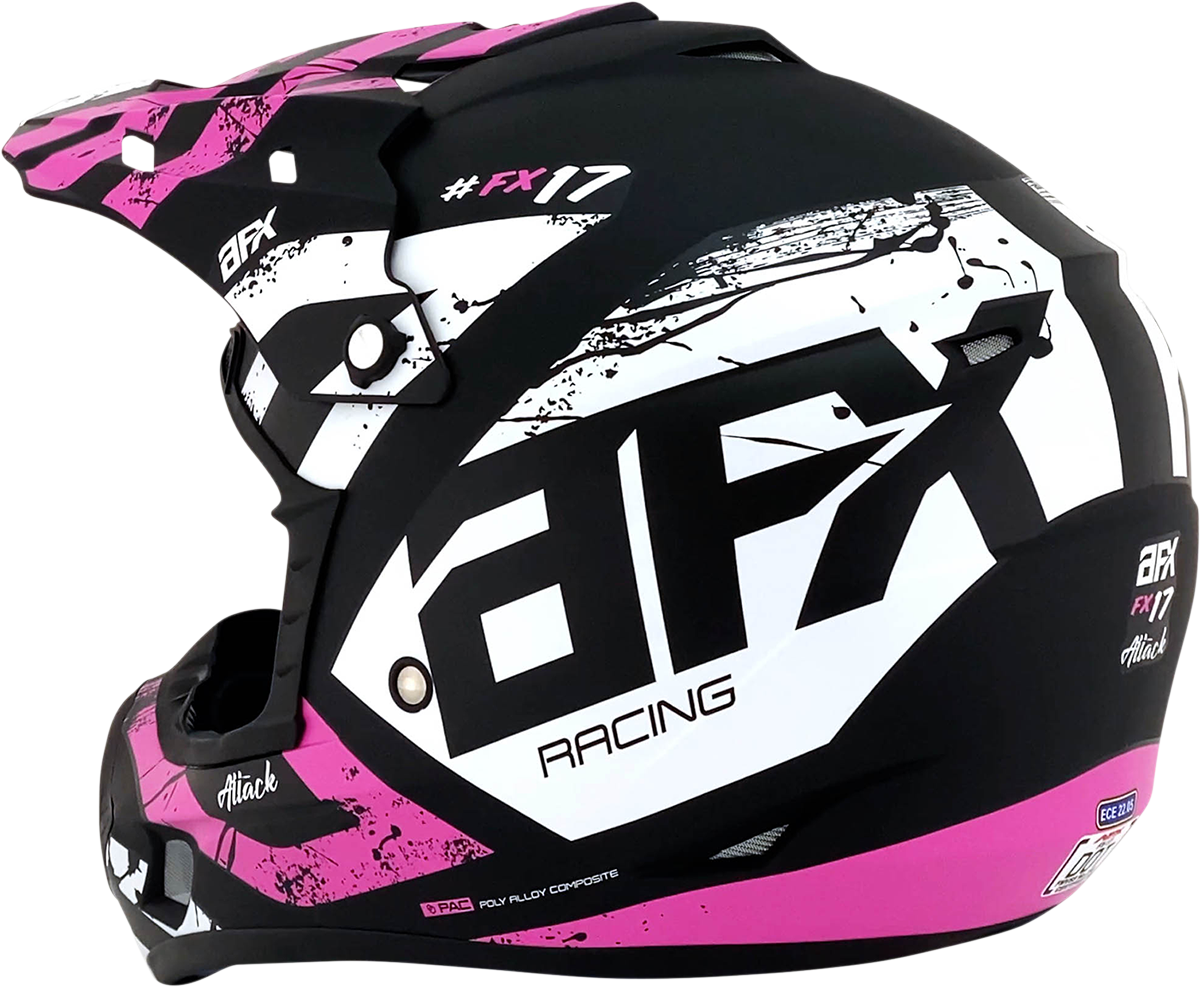 Casco AFX FX-17 - Attack - Negro mate/fucsia - Grande 0110-7169