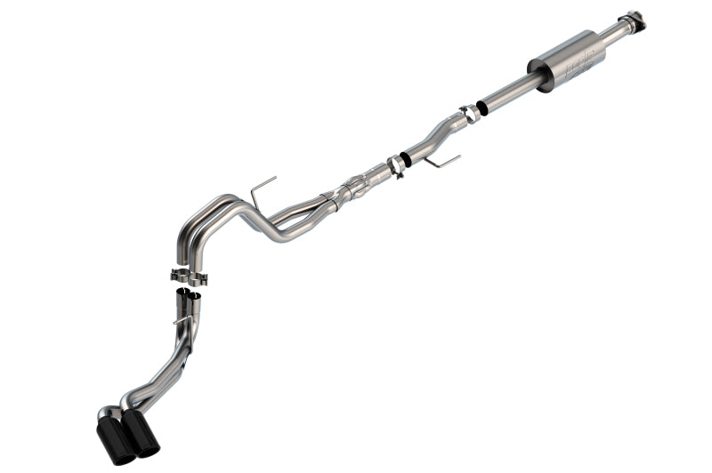 Borla F-150 2021 5.0L 4dr CC SB EC STB Lariat/KR/Platnm/LTD 3/2.25 DSE Cat-Back ATAK Black CHR Tips 140875BC