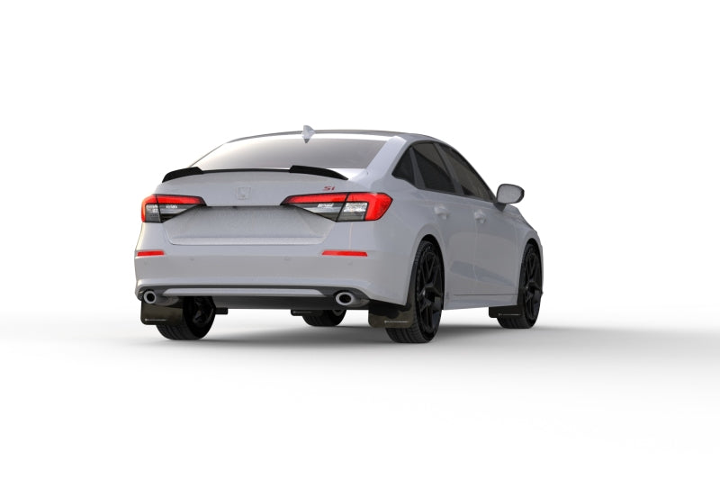 Rally Armor 2022 Honda Civic (Incl. Si/Sport/Touring) Black UR Mud Flap w/ White Logo MF90-UR-BLK/WH