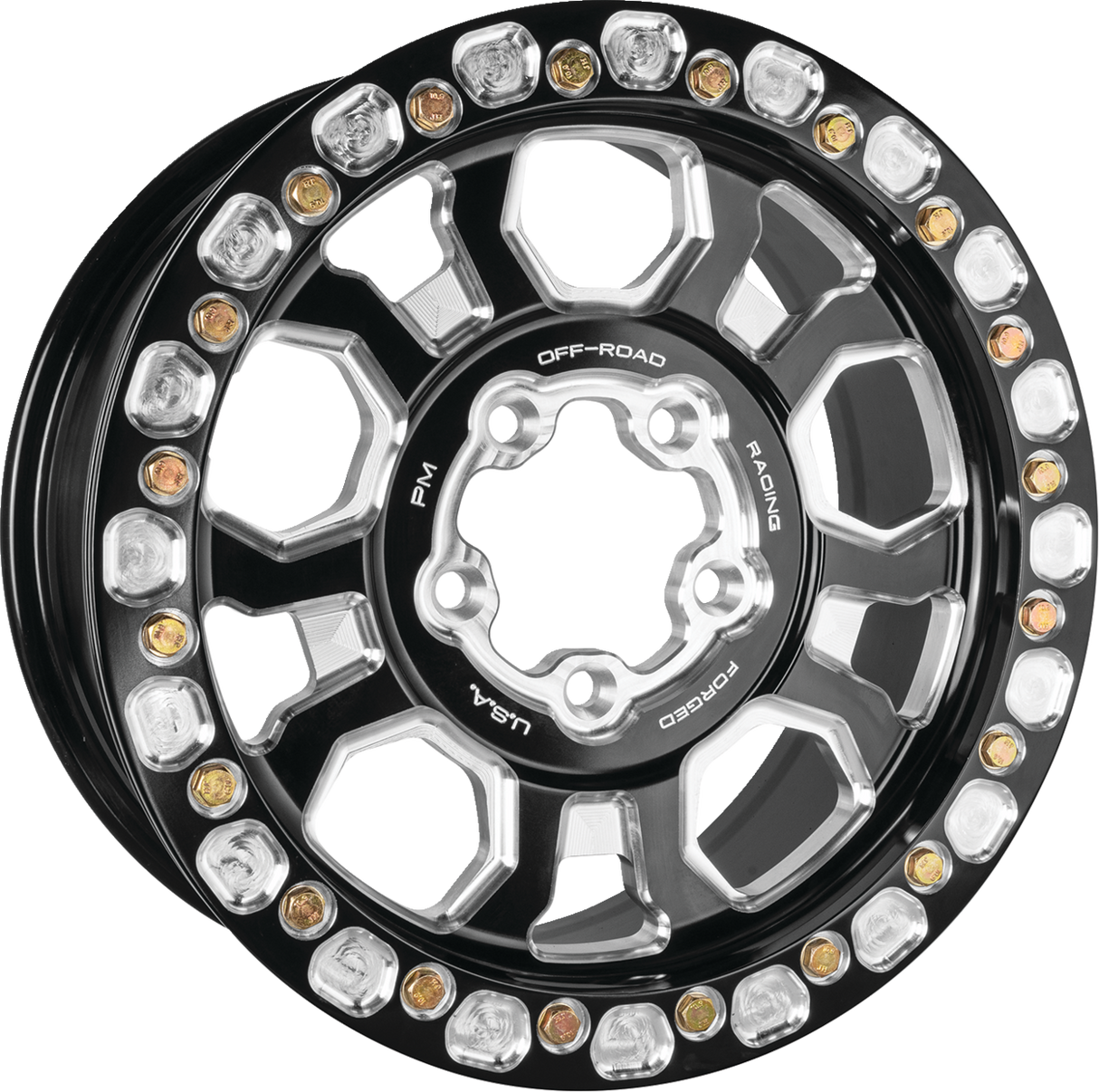 Rueda PM OFF-ROAD - Race Beadlock - Delantera/Trasera - Negra - 15"x7" - 5/4.5 - 5+2 412B31507015302