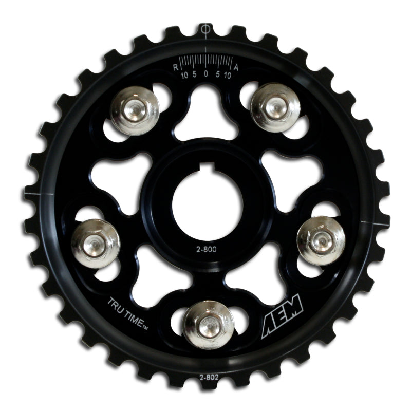 AEM 90-91 Acura Interga RS LS GS & GSR/ 99-00 Honda Civic Si Black Tru-Time Cam Gear 23-802BK