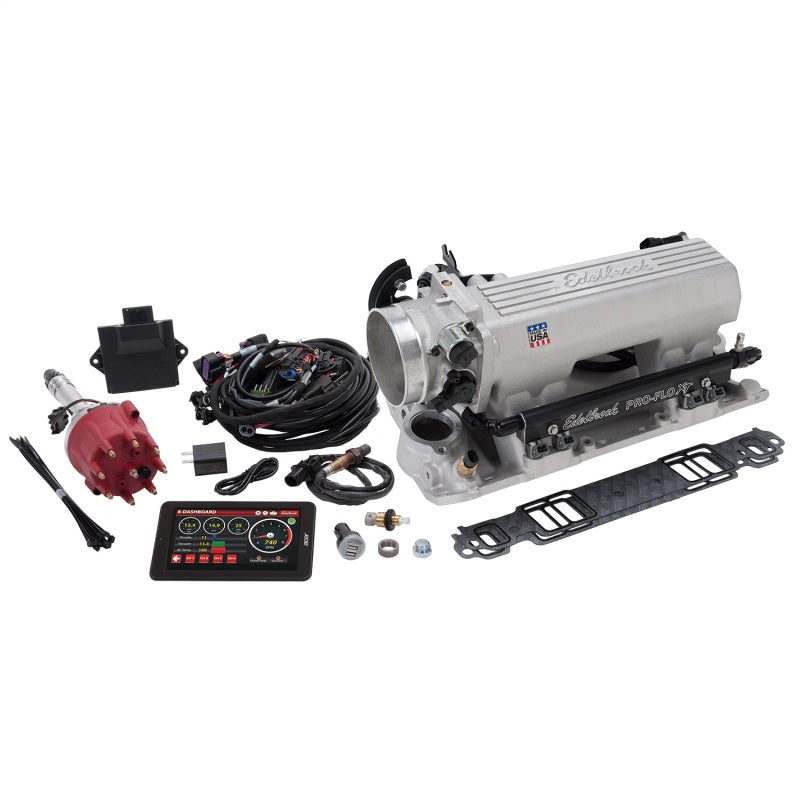 Edelbrock Pro Flo 4 XT EFI System Seq Port SBC 1986 & Earlier 550 Max HP 29lb/hr Satin Finish 35790