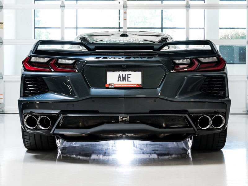 AWE Tuning 2020 Chevrolet Corvette (C8) Track Edition Exhaust - Quad Chrome Silver Tips 3020-42080