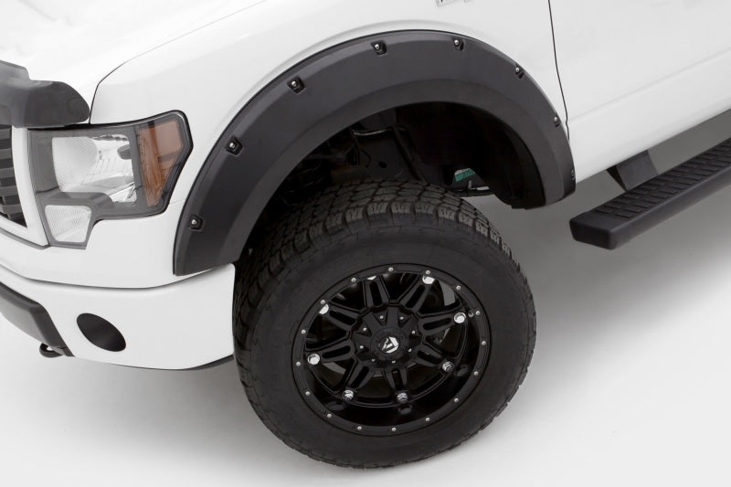Lund 09-14 Ford F-150 (Ex Raptor) RX-Rivet Style Textured Elite Series Fender Flares - Black (4 Pc.) RX312T
