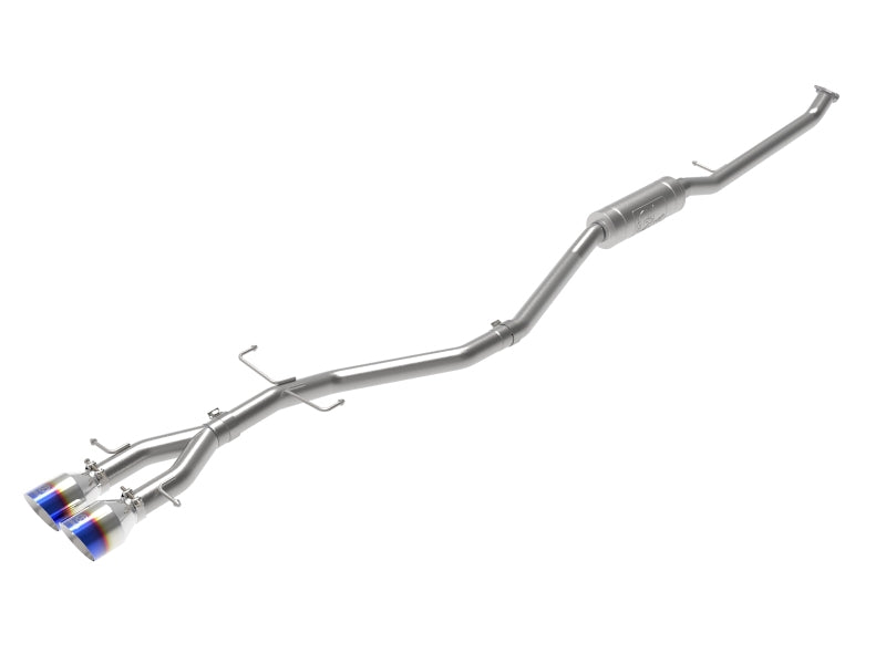 aFe Takeda Sistema de escape Cat-Back de 2.5 pulgadas 304SS 17-20 Honda Civic SI Coupe L4-1.5L (t) - Punta de llama BL