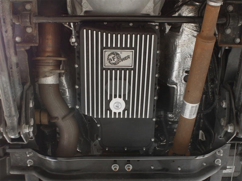 aFe Power Transmission Pan Black Machined 11-14 Ford 6R140 Trucks V8 6.7L (td) 46-70182