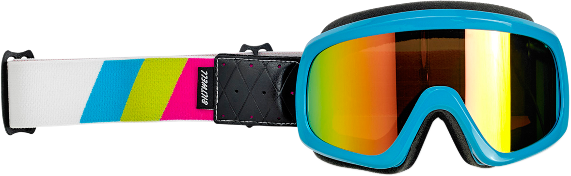 BILTWELL Overland 2.0 Schutzbrille - Tri-Stripe - Cyan/Jet Boat 2111-0944-003