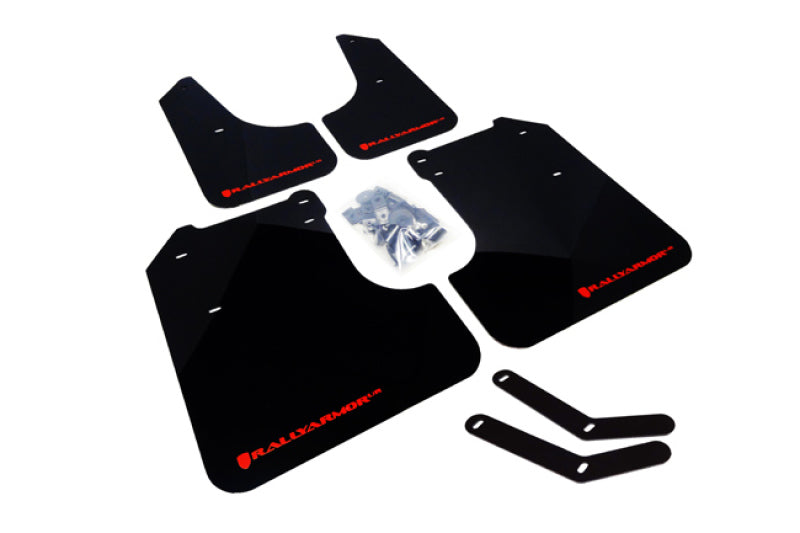Rally Armor 08-10 WRX (hatch & sedan) / 08-11 Subaru 2.5i UR Black Mud Flap w/ White Logo MF6-UR-BLK/WH