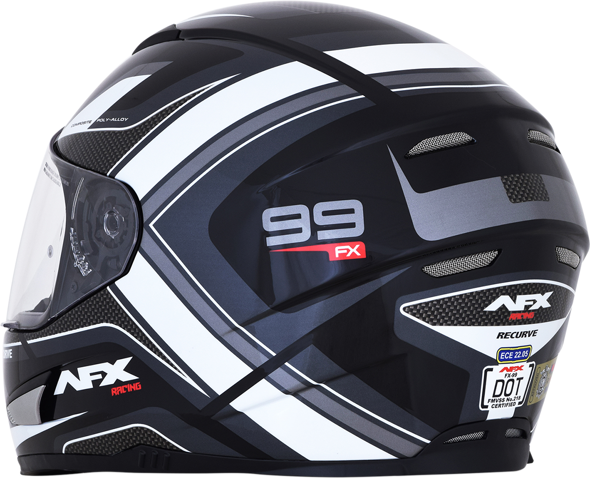 AFX FX-99 Helmet - Recurve - Black/White - Medium 0101-11117